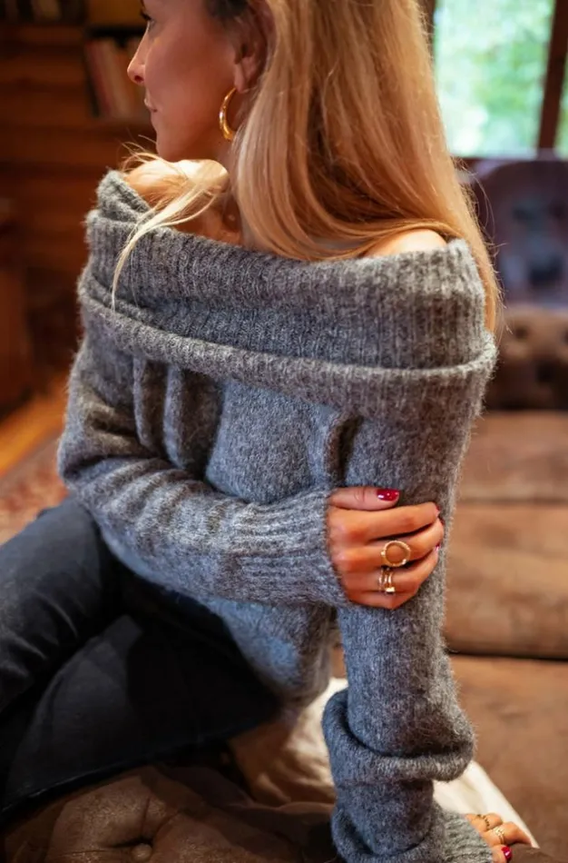 Women039s Clothing Sweaters Easy Clothes Grey Melan Sweater Grey