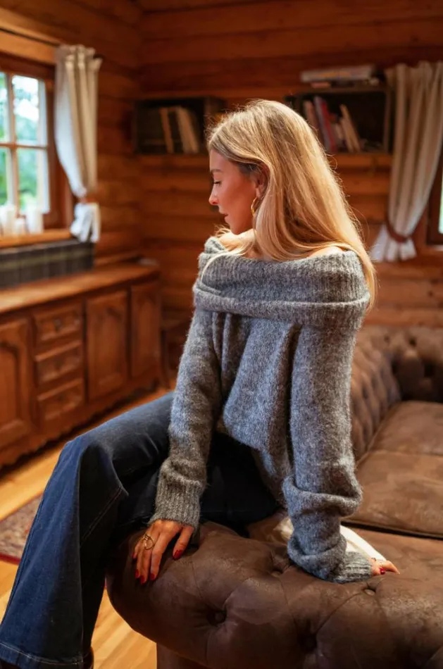Women039s Clothing Sweaters Easy Clothes Grey Melan Sweater Grey