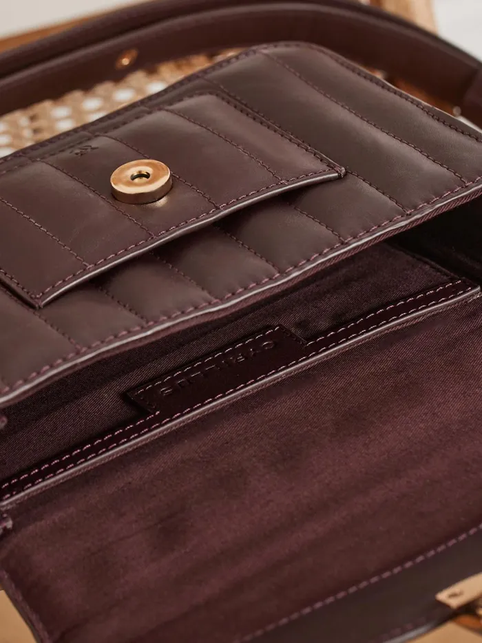 Women Accessories Cyrillus Quilted Leather Saddle Bag 8211 The Small Leather Goods Collection Bordeaux