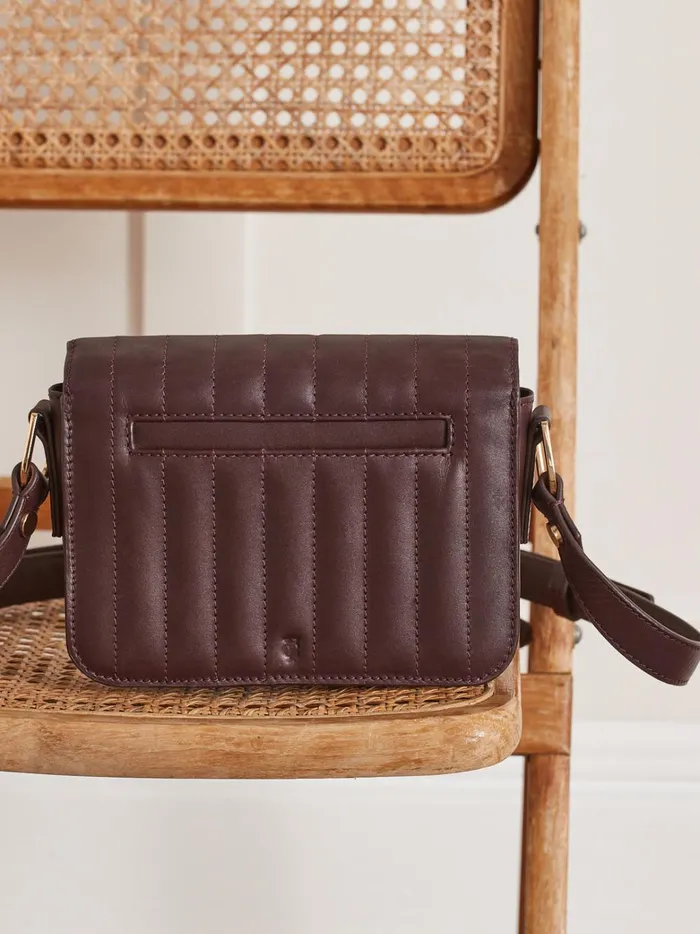 Women Accessories Cyrillus Quilted Leather Saddle Bag 8211 The Small Leather Goods Collection Bordeaux