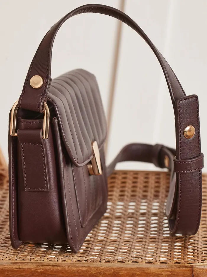 Women Accessories Cyrillus Quilted Leather Saddle Bag 8211 The Small Leather Goods Collection Bordeaux