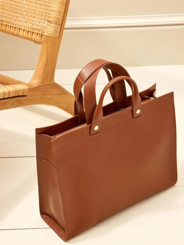 Women Accessories Cyrillus Rigid Computer Tote Bag 8211 Small Leather Goods Collection Tan Women Accessories Cyrillus Rigid Computer Tote Bag 8211 Small Leather Goods Collection Tan