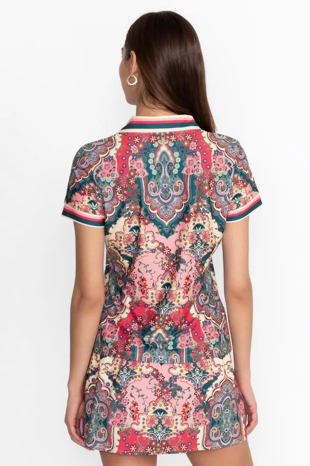 Women Active Johnny Was Bee Active Short Sleeve Polo Tee Paisley Melody Women Active Johnny Was Bee Active Short Sleeve Polo Tee Paisley Melody