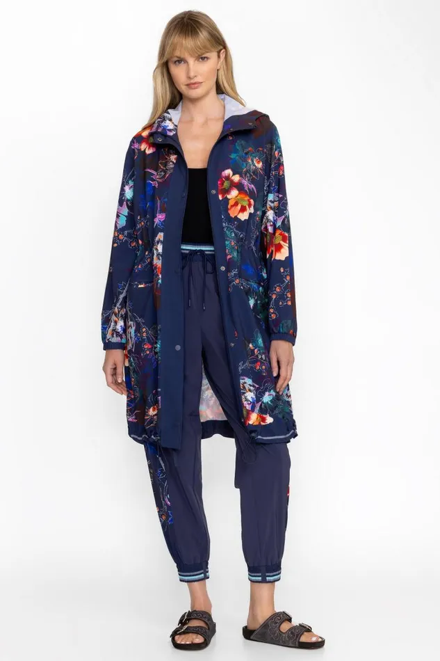 Women Active Johnny Was BEE ACTIVE TRENCH COAT Midnight Scarf Print