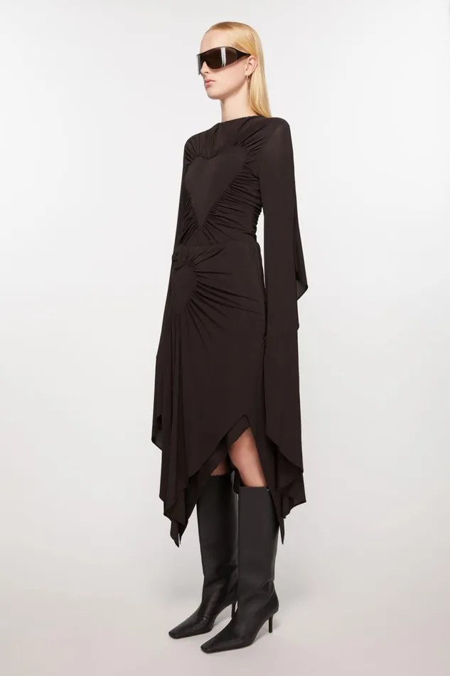 Women Asymmetric Midi Skirt Chestnut Brown Acne Studios Skirts