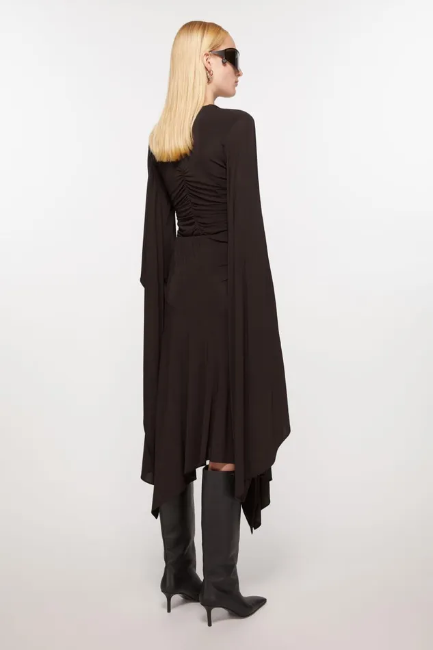 Women Asymmetric Midi Skirt Chestnut Brown Acne Studios Skirts