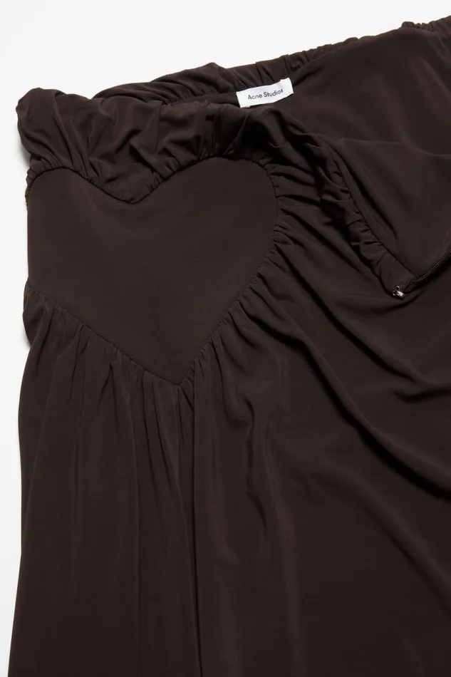 Women Asymmetric Midi Skirt Chestnut Brown Acne Studios Skirts