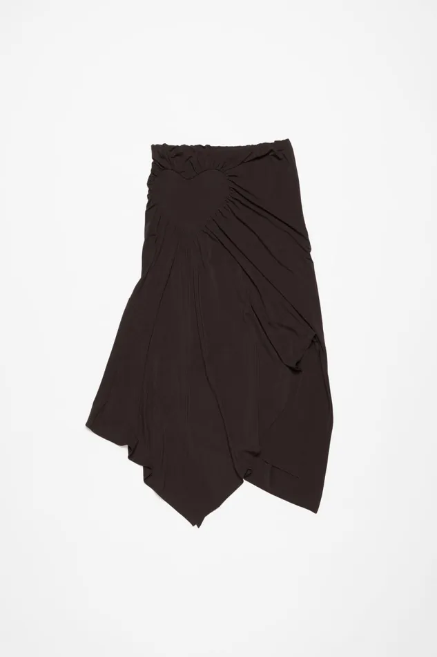 Women Asymmetric Midi Skirt Chestnut Brown Acne Studios Skirts