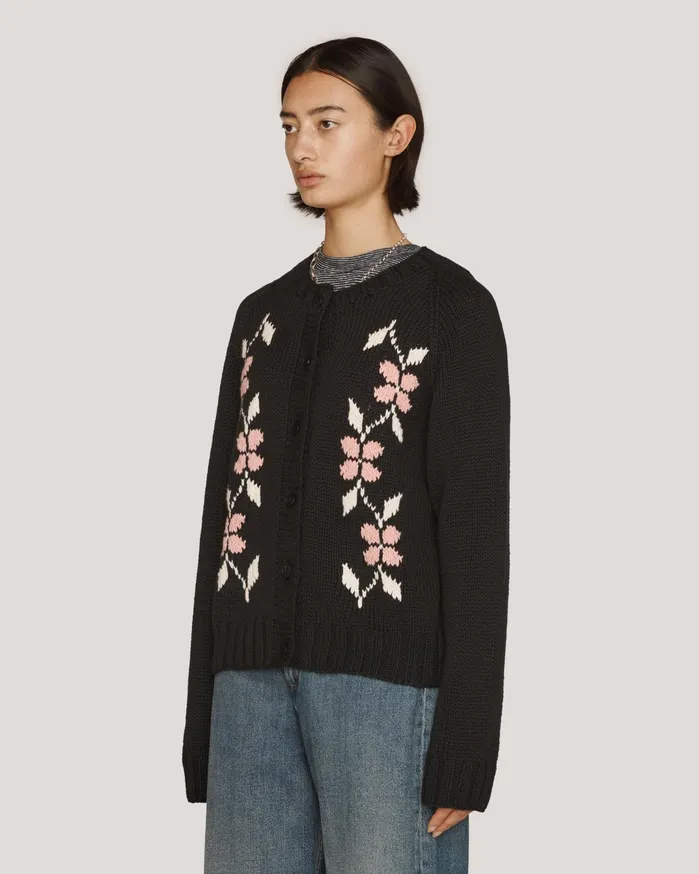 Women Atomic Cardigan Black Multi YMC Knitwear