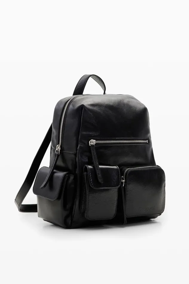 Women Backpacks Desigual M Leather Pockets Backpack