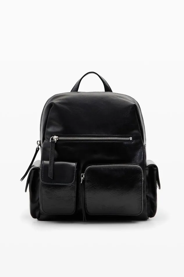 Women Backpacks Desigual M Leather Pockets Backpack