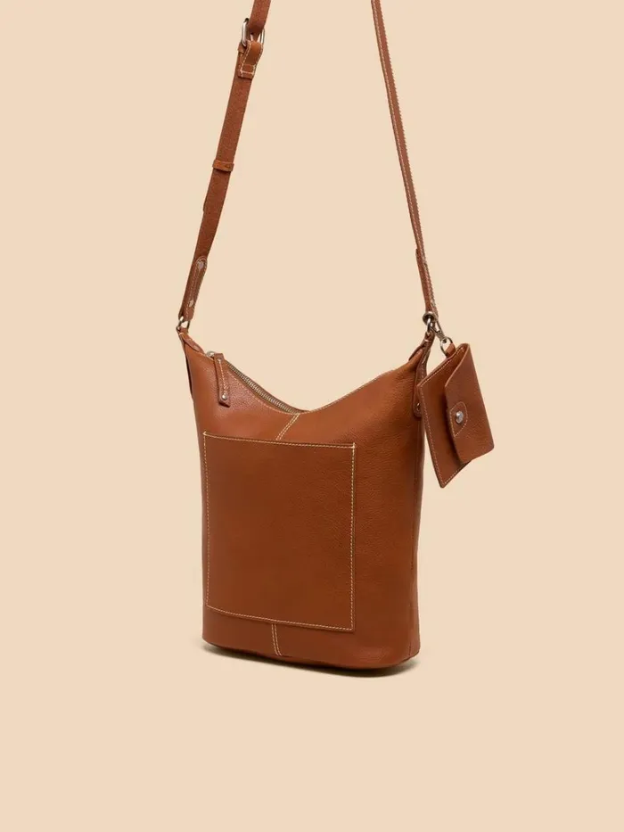 Women BAGS and PURSES White Stuff Fern Crossbody Leather Mid Tan