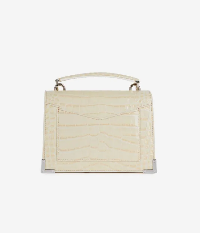Women Bags THE KOOPLES Emily Chain Bag In Ecru Crocodileeffect Leather Women Bags THE KOOPLES Emily Chain Bag In Ecru Crocodileeffect Leather