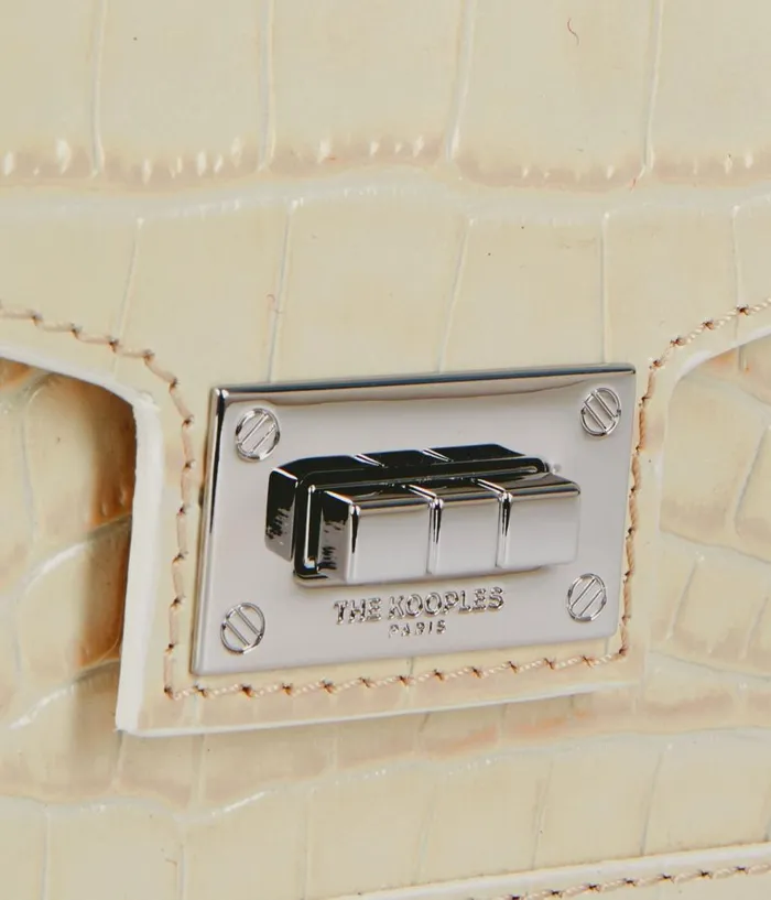 Women Bags THE KOOPLES Emily Chain Bag In Ecru Crocodileeffect Leather Women Bags THE KOOPLES Emily Chain Bag In Ecru Crocodileeffect Leather
