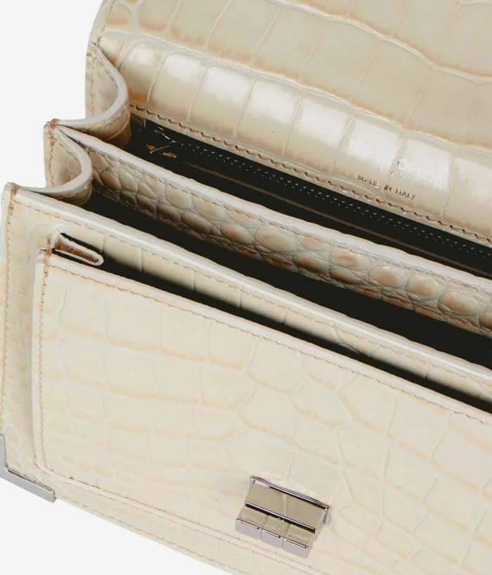 Women Bags THE KOOPLES Emily Chain Bag In Ecru Crocodileeffect Leather Women Bags THE KOOPLES Emily Chain Bag In Ecru Crocodileeffect Leather