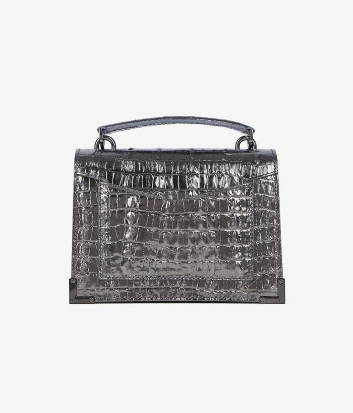 Women Bags THE KOOPLES Emily Small Bag In Gunmetal Crocodileeffect Leather Women Bags THE KOOPLES Emily Small Bag In Gunmetal Crocodileeffect Leather