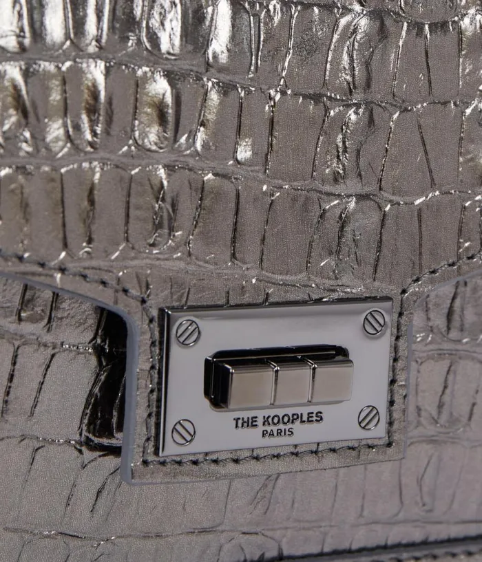 Women Bags THE KOOPLES Emily Small Bag In Gunmetal Crocodileeffect Leather Women Bags THE KOOPLES Emily Small Bag In Gunmetal Crocodileeffect Leather
