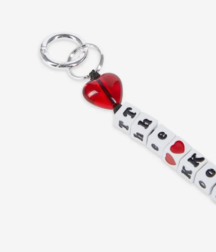 Women Bags THE KOOPLES White And Red Beaded Bag Charm Women Bags THE KOOPLES White And Red Beaded Bag Charm
