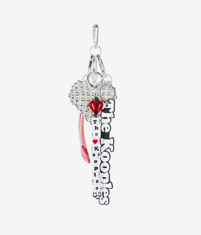 Women Bags THE KOOPLES White And Red Beaded Bag Charm Women Bags THE KOOPLES White And Red Beaded Bag Charm