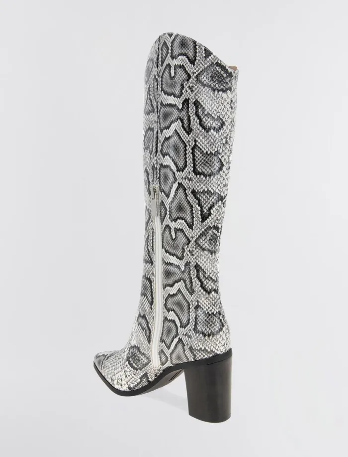 Women BCBGeneration BCBG BlackWhite Faux Snake Janda Boot Blackwhite