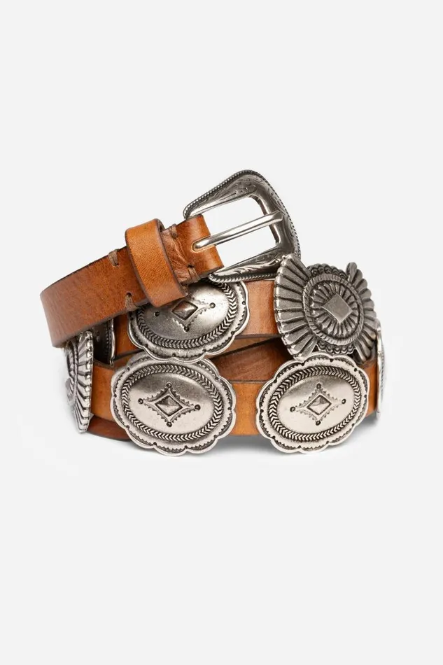 Women Belts Johnny Was SALONE ITALIAN LEATHER CONCH BELT Cognac Women Belts Johnny Was SALONE ITALIAN LEATHER CONCH BELT Cognac