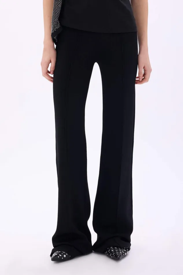 Women Black Viscose Trousers Black Black Sonia Rykiel Trousers And Denim