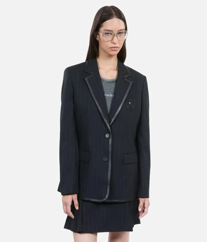 Women Blazers and Suits THE KOOPLES Black Striped Woolblend Jacket