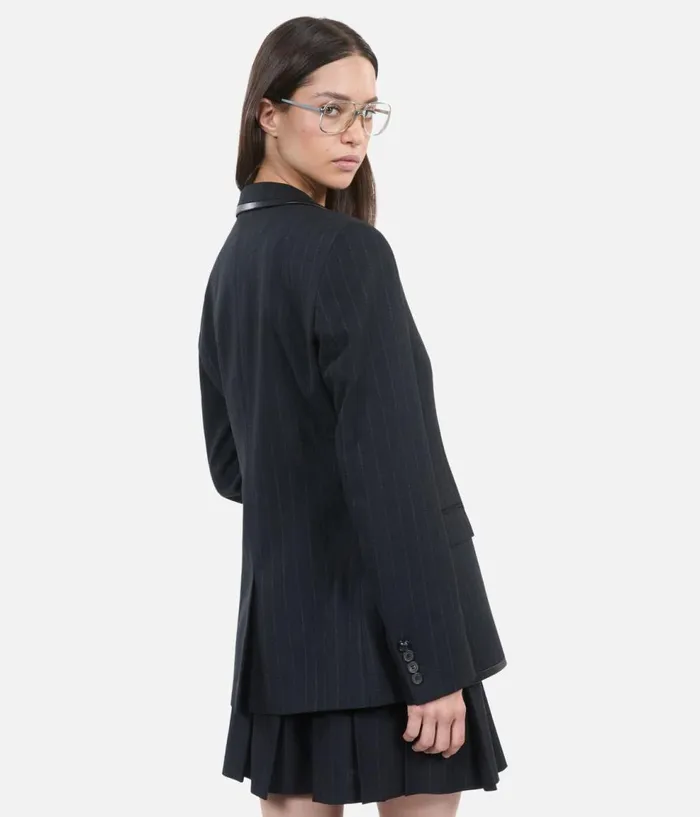 Women Blazers and Suits THE KOOPLES Black Striped Woolblend Jacket Women Blazers and Suits THE KOOPLES Black Striped Woolblend Jacket