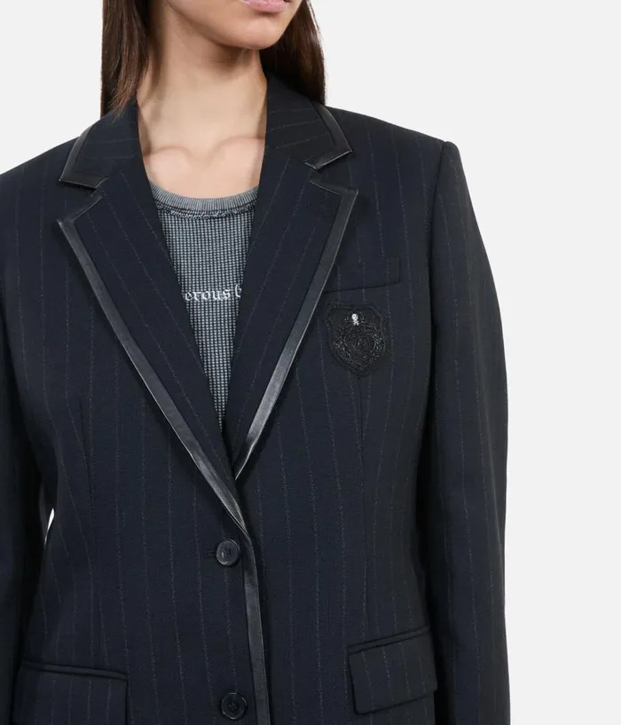 Women Blazers and Suits THE KOOPLES Black Striped Woolblend Jacket Women Blazers and Suits THE KOOPLES Black Striped Woolblend Jacket
