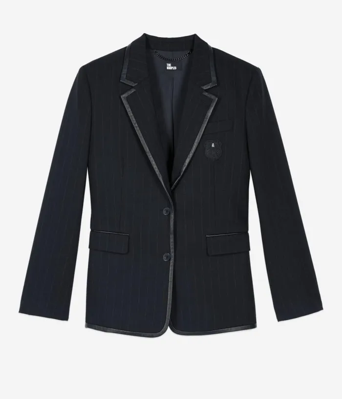 Women Blazers and Suits THE KOOPLES Black Striped Woolblend Jacket Women Blazers and Suits THE KOOPLES Black Striped Woolblend Jacket
