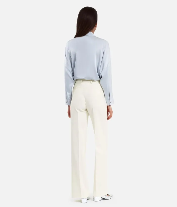 Women Blazers and Suits THE KOOPLES Ecru Crepe Suit Trousers Straight Cut Women Blazers and Suits THE KOOPLES Ecru Crepe Suit Trousers Straight Cut