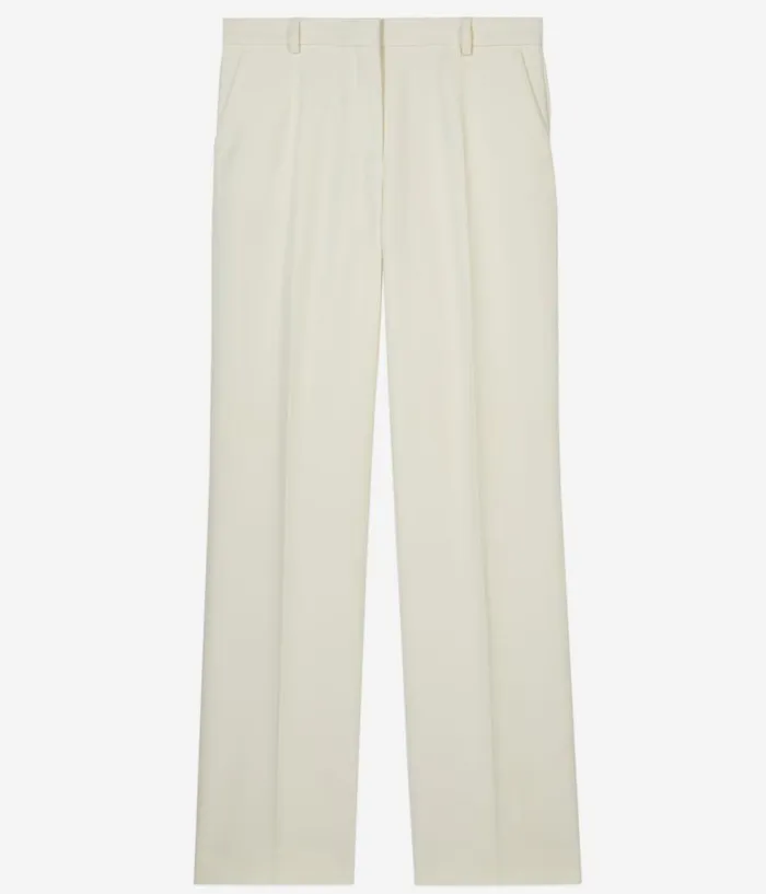 Women Blazers and Suits THE KOOPLES Ecru Crepe Suit Trousers Straight Cut Women Blazers and Suits THE KOOPLES Ecru Crepe Suit Trousers Straight Cut
