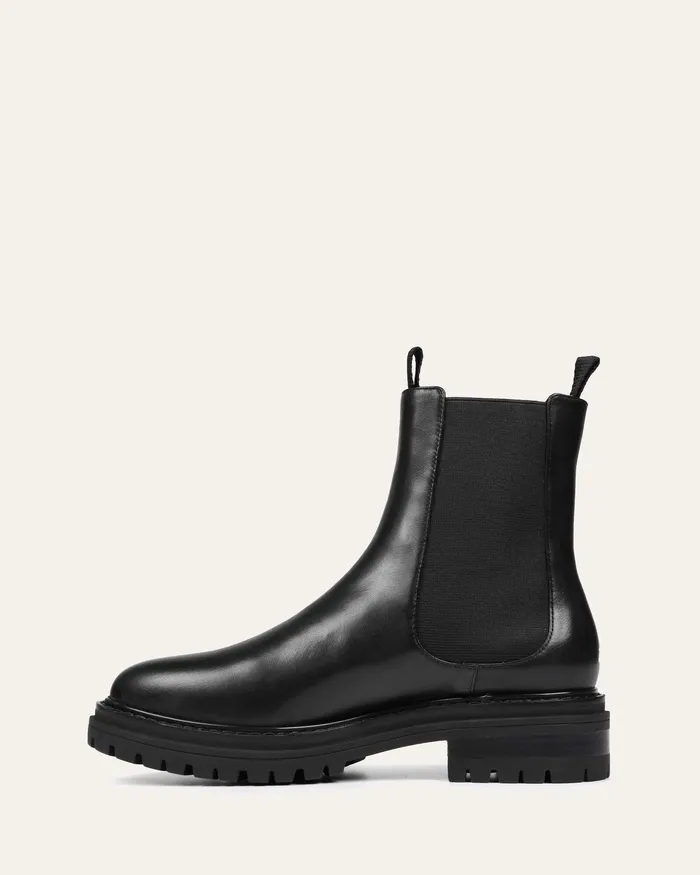 Women Bloom flat ankle boots black leather ANKLE BOOTS jomercer