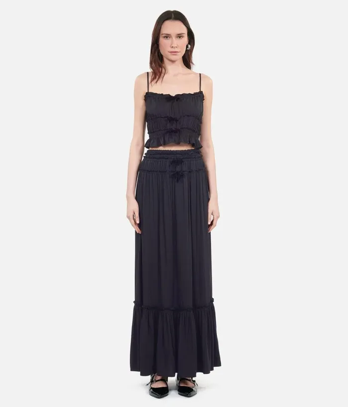 Women Blouses and Shirts THE KOOPLES Black Top With Bows Women Blouses and Shirts THE KOOPLES Black Top With Bows
