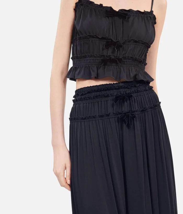 Women Blouses and Shirts THE KOOPLES Black Top With Bows Women Blouses and Shirts THE KOOPLES Black Top With Bows