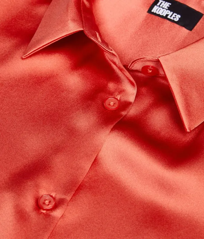 Women Blouses and Shirts THE KOOPLES Red Satin Silk Shirt Women Blouses and Shirts THE KOOPLES Red Satin Silk Shirt