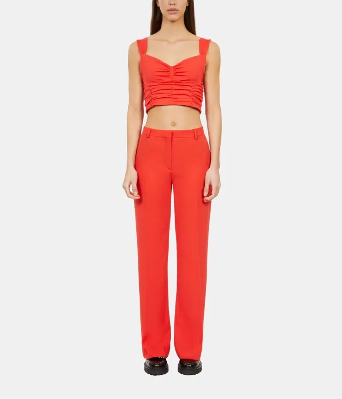 Women Blouses and Shirts THE KOOPLES Short Red Top With Draping