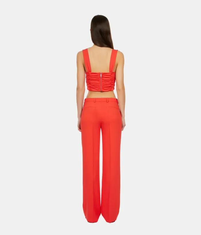 Women Blouses and Shirts THE KOOPLES Short Red Top With Draping Women Blouses and Shirts THE KOOPLES Short Red Top With Draping