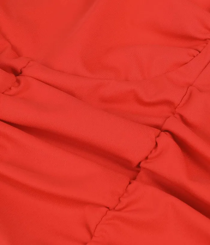 Women Blouses and Shirts THE KOOPLES Short Red Top With Draping Women Blouses and Shirts THE KOOPLES Short Red Top With Draping