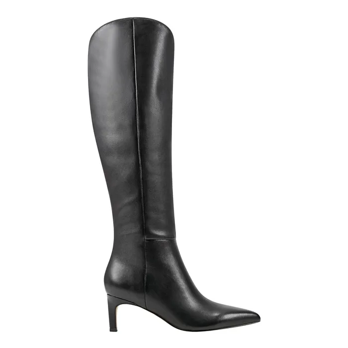Women Boots Marc Fisher Quinnie Dress Boot Black Leather