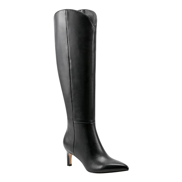 Women Boots Marc Fisher Quinnie Dress Boot Black Leather