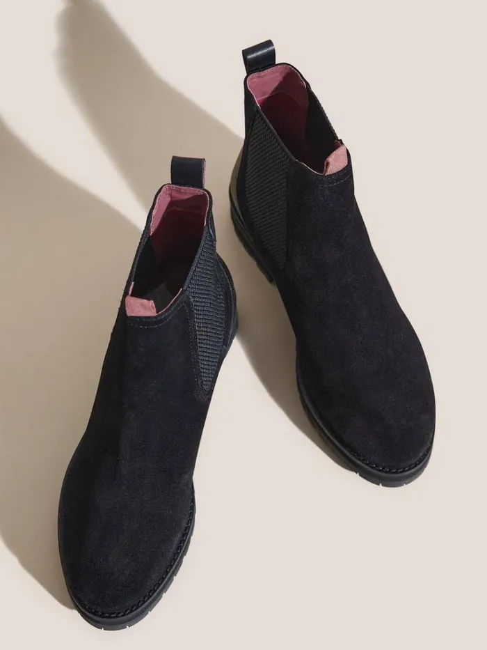 Women BOOTS White Stuff Esme Chunky Leather Chelsea Boot Pure Black Women BOOTS White Stuff Esme Chunky Leather Chelsea Boot Pure Black