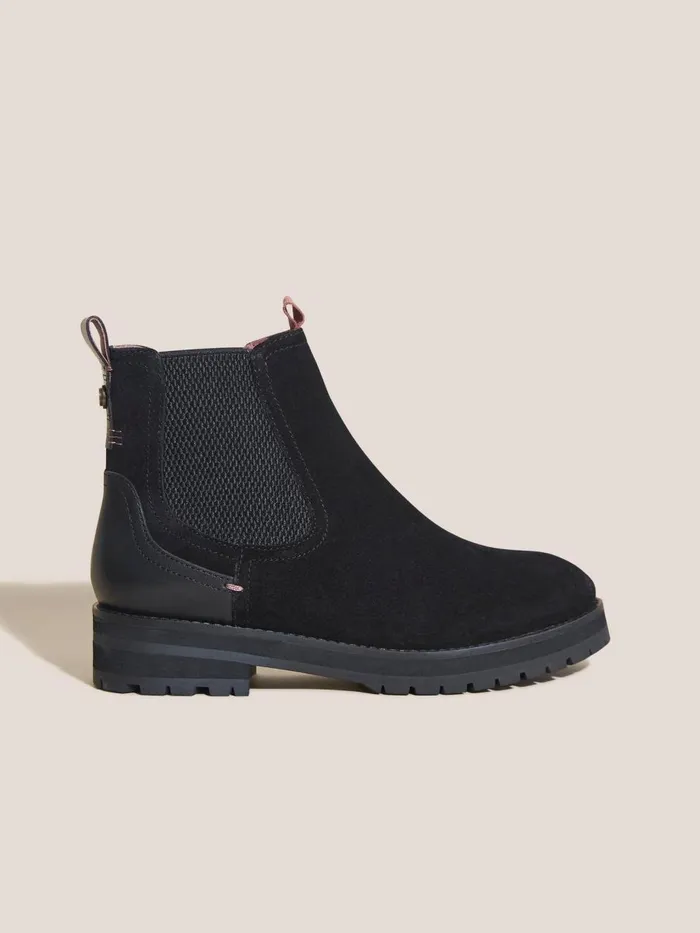 Women BOOTS White Stuff Esme Chunky Leather Chelsea Boot Pure Black Women BOOTS White Stuff Esme Chunky Leather Chelsea Boot Pure Black