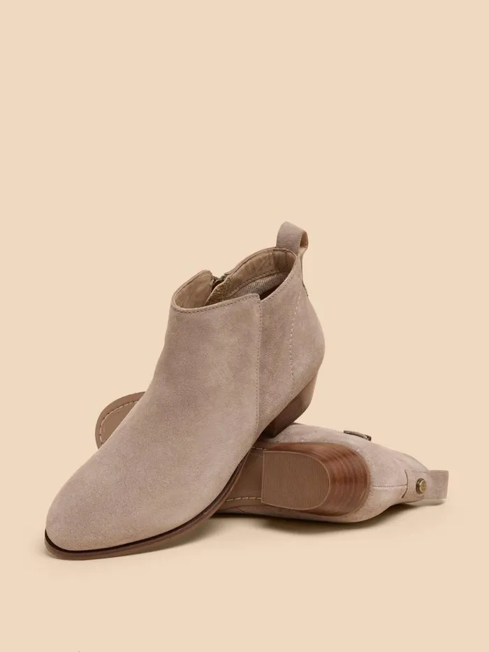 Women BOOTS White Stuff Willow Suede Zipped Ankle Boot Light Grey Women BOOTS White Stuff Willow Suede Zipped Ankle Boot Light Grey