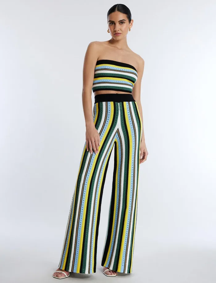 Women Bottoms BCBG WideLeg Knit Pant Multi Stripe