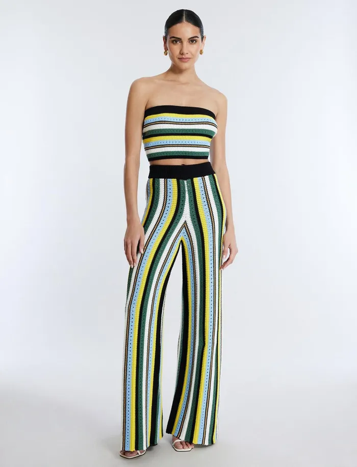 Women Bottoms BCBG WideLeg Knit Pant Multi Stripe