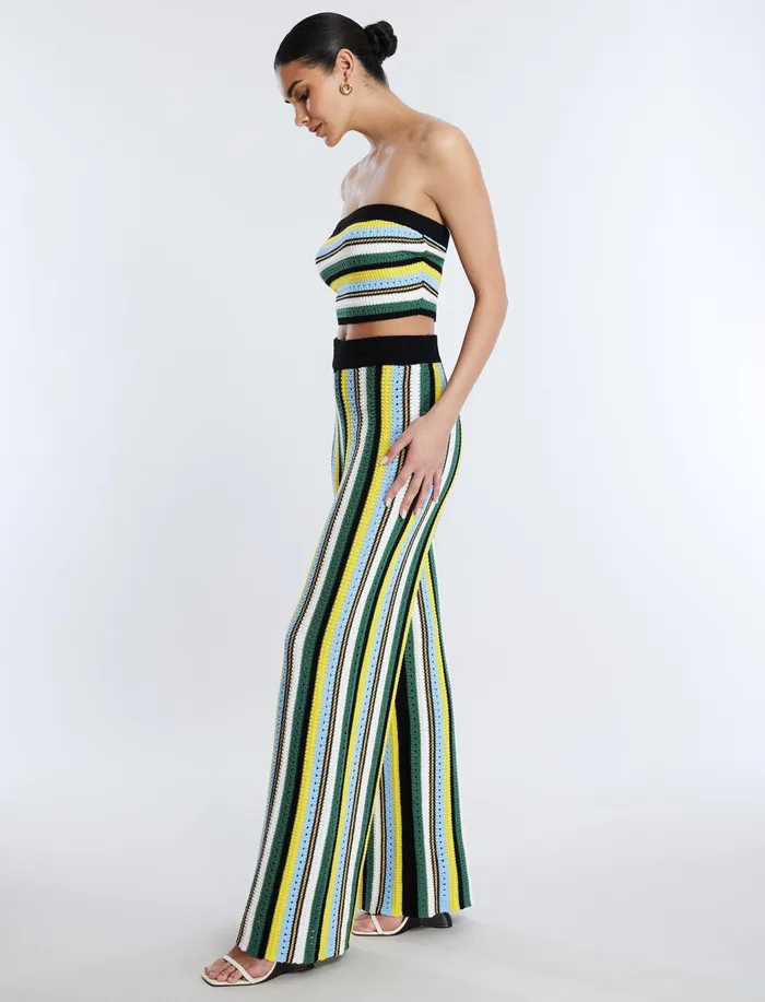 Women Bottoms BCBG WideLeg Knit Pant Multi Stripe