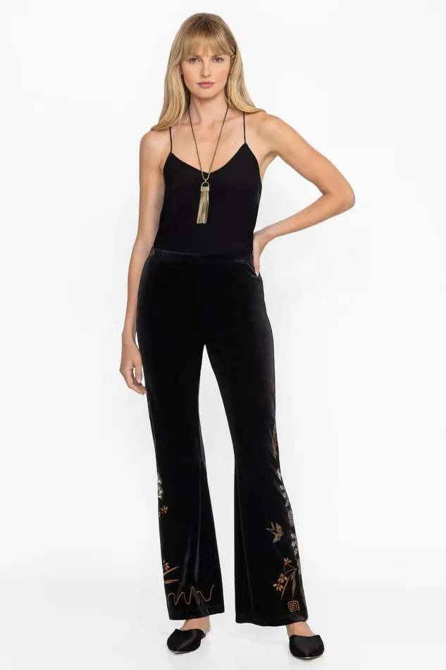 Women Bottoms Johnny Was STRETCH VELVET BABY BOOT LEGGING Black Women Bottoms Johnny Was STRETCH VELVET BABY BOOT LEGGING Black
