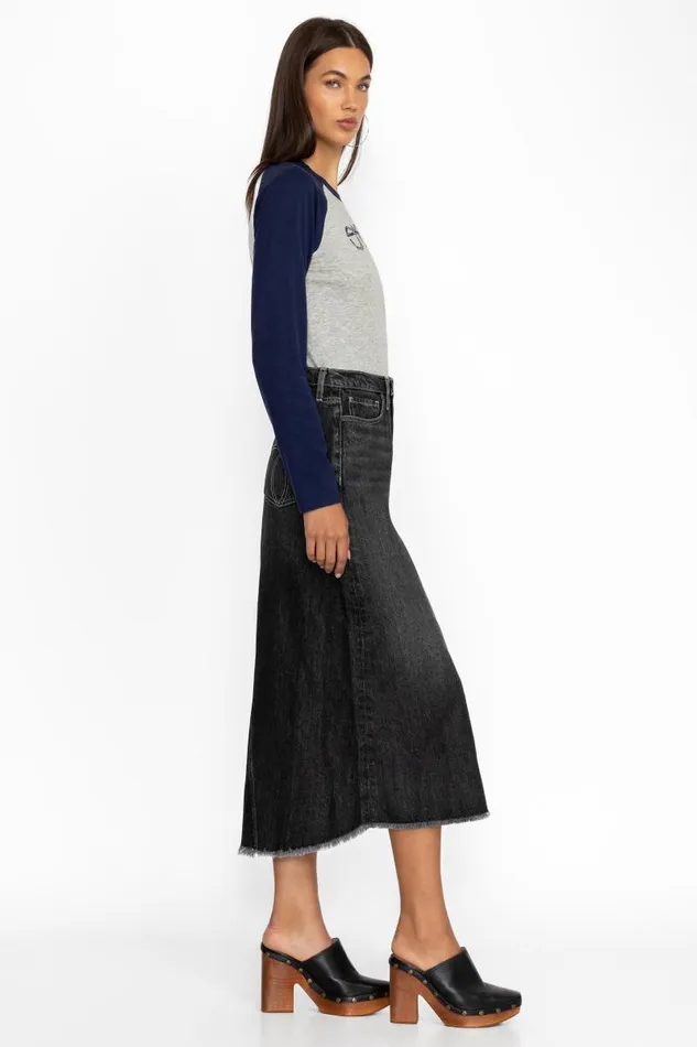Women Bottoms Johnny Was VIENNA MIDI SKIRT True Black Wash Women Bottoms Johnny Was VIENNA MIDI SKIRT True Black Wash