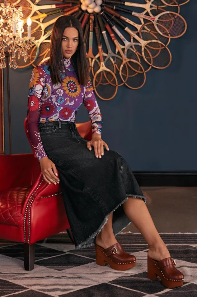 Women Bottoms Johnny Was VIENNA MIDI SKIRT True Black Wash Women Bottoms Johnny Was VIENNA MIDI SKIRT True Black Wash